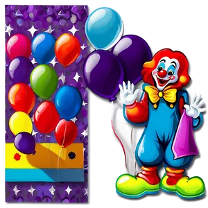 Clown Theme Invitation PNG 30