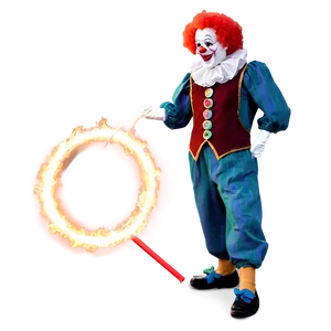 Clown With Fire Hoop PNG 05232024