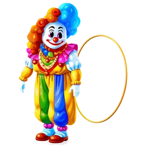 Clown With Fire Hoop PNG 05232024