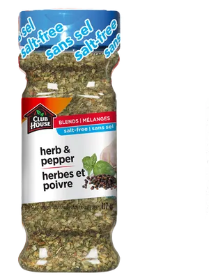 Club House Salt Free Herband Pepper Seasoning PNG image