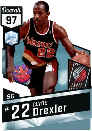 Clyde Drexler Blazers Card