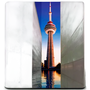 Cn Tower Stunning Reflection Png Sbx45 PNG image