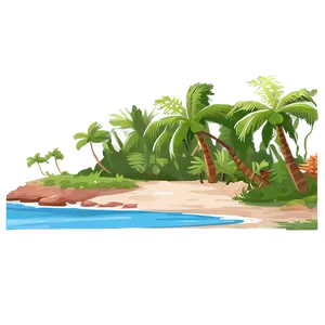 Coastal Landscape Drawing PNG Ocv