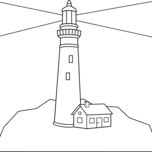 Coastal Lighthouse Illustration PNG image