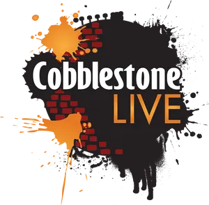 Cobblestone Live Music Event Graphic PNG