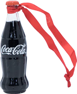 Coca Cola Bottle With Red Ribbon PNG