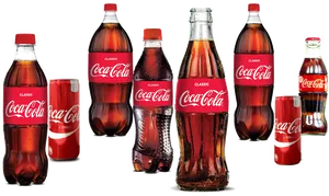 Coca Cola Bottleand Can Variety PNG image