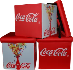 Coca Cola Branded Storage Ottomans PNG image