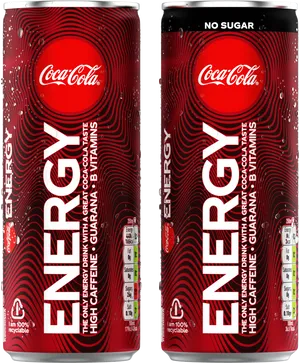 Coca Cola Energy Drink Cans PNG image