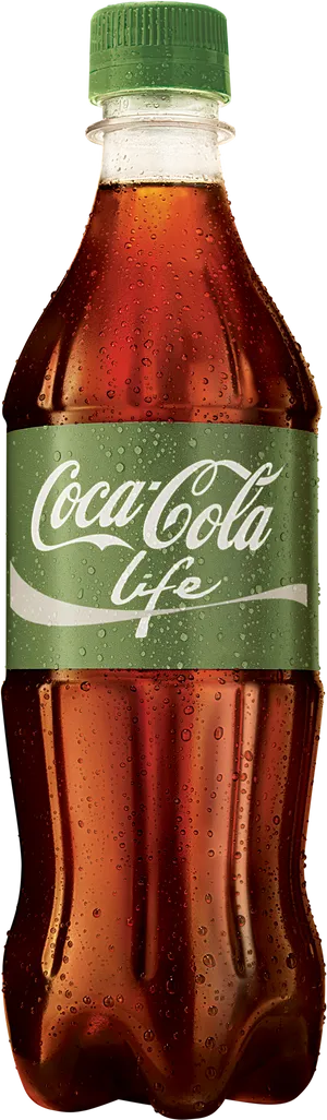 Coca Cola Life Bottlewith Dew Drops PNG
