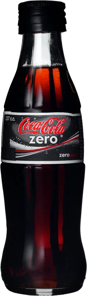 Coca Cola Zero Bottle Black Background PNG