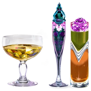 Cocktail Glass Set PNG Ycs