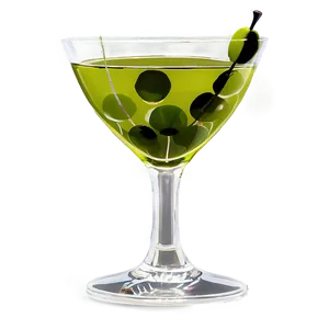 Cocktail Glass With Olive PNG Bno