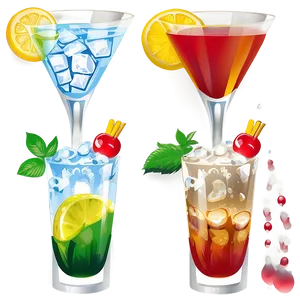 Cocktail Ice Variations Png 05242024 PNG image