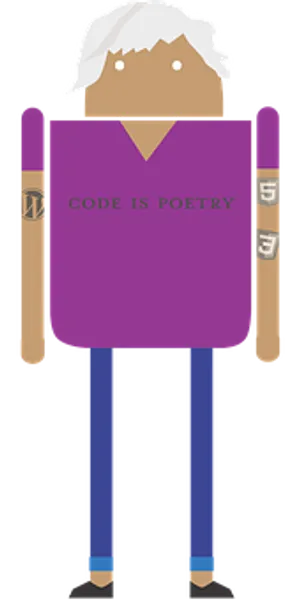 Code Is Poetry Cartoon Character