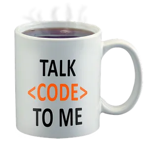 Coding Themed Mug With Message PNG image