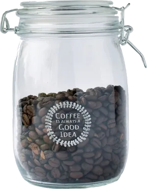 Coffee Beansin Glass Jar PNG image