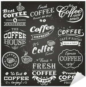 Coffee Chalkboard Art Collection PNG image