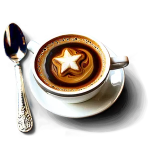 Coffee Cup With Spoon PNG Xqv15