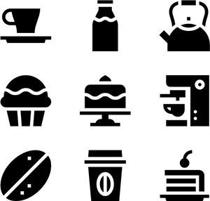 Coffeeand Desserts Icon Set PNG