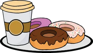 Coffeeand Donuts Clipart PNG image