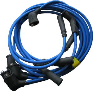 Coiled Blue Electrical Cable PNG image