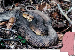 Coiled Snakein Natural Habitat.jpg PNG image