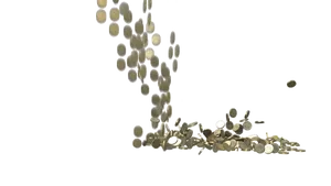 Coins Cascade Falling PNG