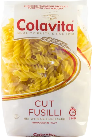 Colavita Cut Fusilli Pasta Package PNG image