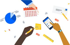 Collaborative Project Planning Illustration PNG
