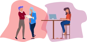 Collaborative Workplace Illustration PNG image