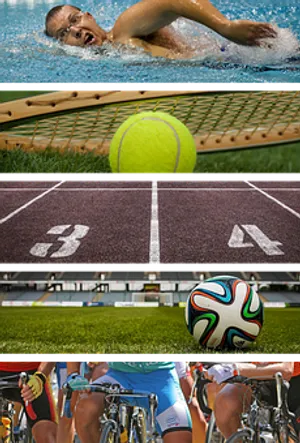 Collageof Various Sports Activities PNG image