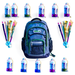 College Backpack Essentials PNG Jbo61 PNG