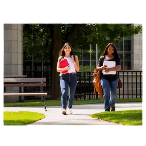 College Campus Scene PNG Kpj26