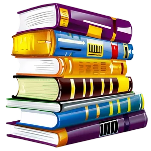 College Textbook Stack PNG 96