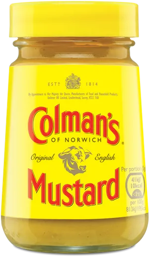 Colmans Original English Mustard Jar PNG