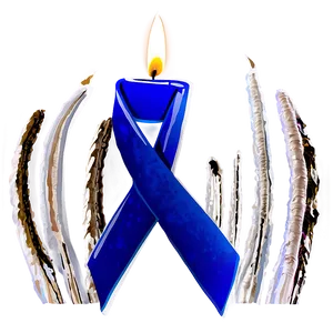 Colon Cancer Ribbon And Candle PNG 06292024