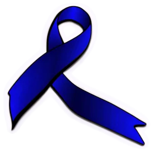 Colon Cancer Ribbon Silhouette PNG 06292024