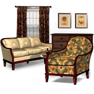 Colonial Living Room Tradition Png Gnj PNG image