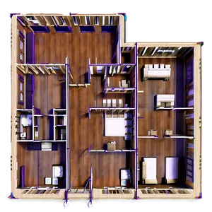Colonial Mansion Blueprint PNG Whb63