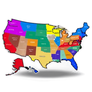 Color Coded Usa States Png Stg PNG image