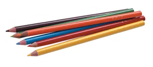 Colored Pencils Arrayedon Black Background PNG image