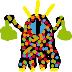 Colorful_ Abstract_ Alien_ Giving_ Thumbs_ Up PNG image