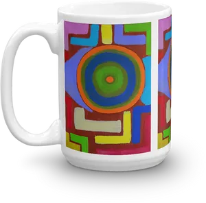 Colorful Abstract Art Mug PNG image