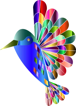 Colorful Abstract Bird Art PNG image