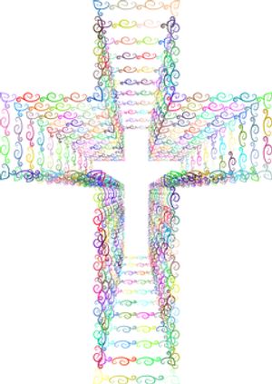 Colorful_ Abstract_ Curlicue_ Cross