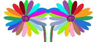 Colorful Abstract Daisies PNG image