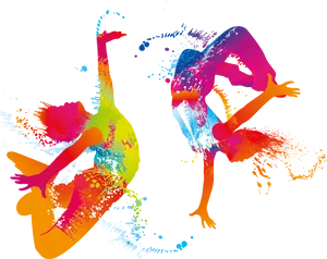Colorful_ Abstract_ Dance_ Silhouettes PNG image