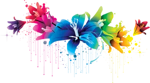 Colorful Abstract Floral Design PNG image