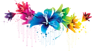 Colorful Abstract Floral Design PNG image